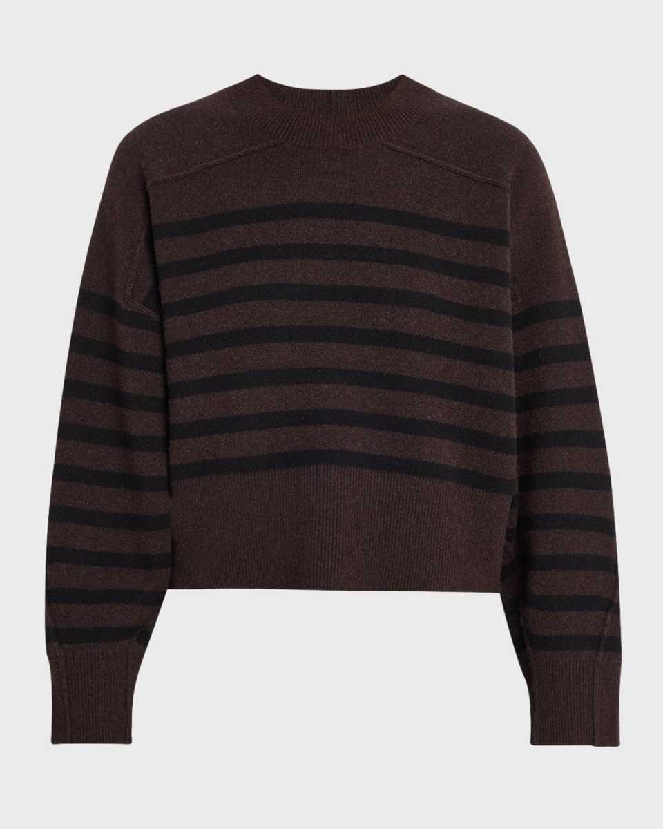 Bridget Stripe Seamed Crewneck Sweater